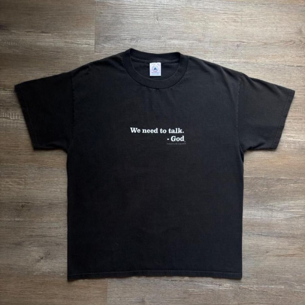 Vintage 1999 “We need to have a talk” God Humor Tee (L)